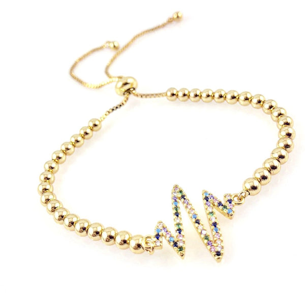 "T-Wave" Bracelet (Gold-tone floral)