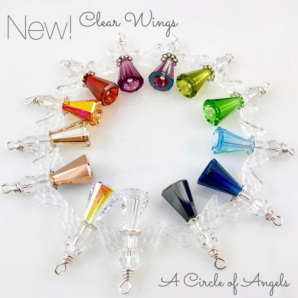 Angel Charms (Rose Gold or Clear Wings)