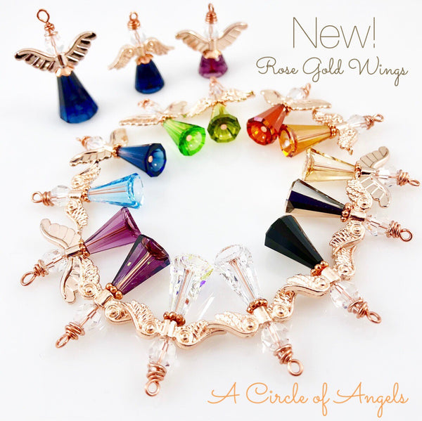 Angel Charms (Rose Gold or Clear Wings)