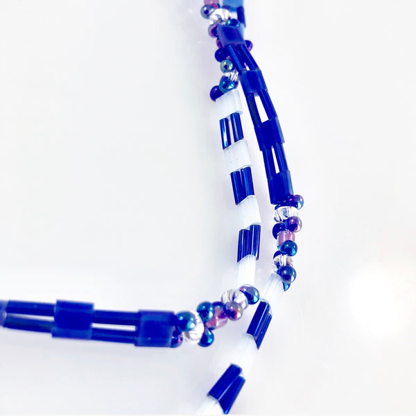"Glass Tile" Wrap Bracelet (Indigo)