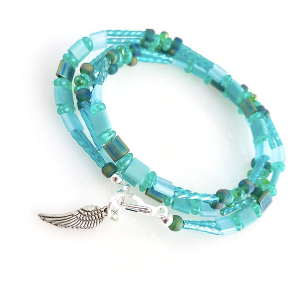 "Glass Tile" Wrap Bracelet (Mermaid)