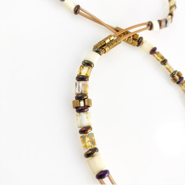 "Glass Tile" Wrap Bracelet (Sand Dune)