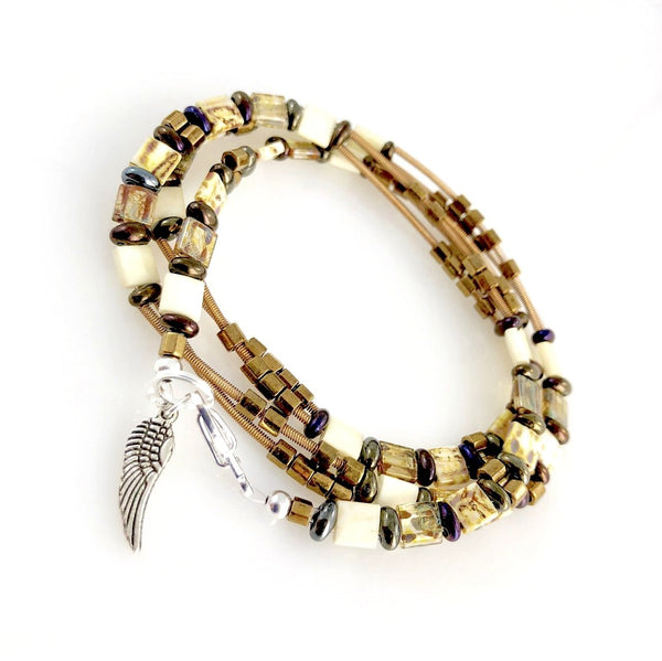 "Glass Tile" Wrap Bracelet (Sand Dune)