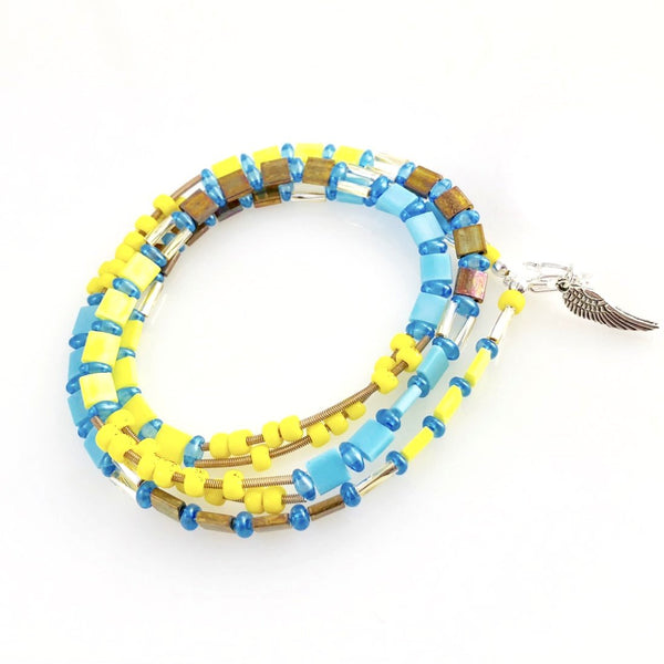 "Glass Tile" Wrap Bracelet (Aloha)