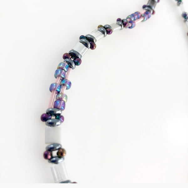"Glass Tile" Wrap Bracelet (Lilac)