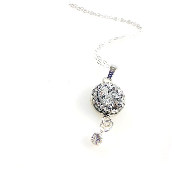 "Druzy Galaxy" Necklace (Silvery)