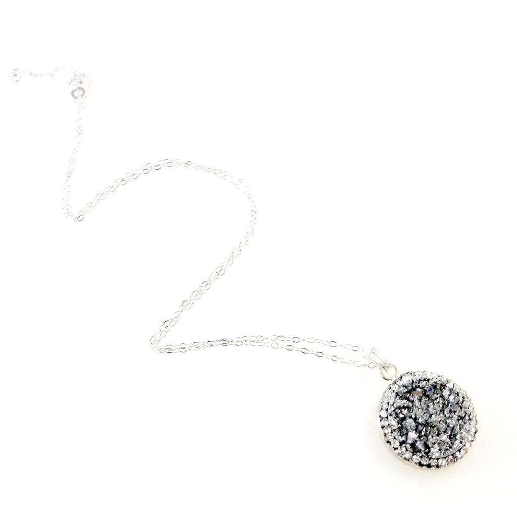 "Druzy Elegance" Necklace (silver)