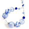 "Blown Glass Orb" Necklace (blue)