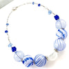 "Blown Glass Orb" Necklace (blue)