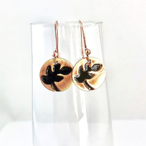 "Impressions" Fern Earrings (black)