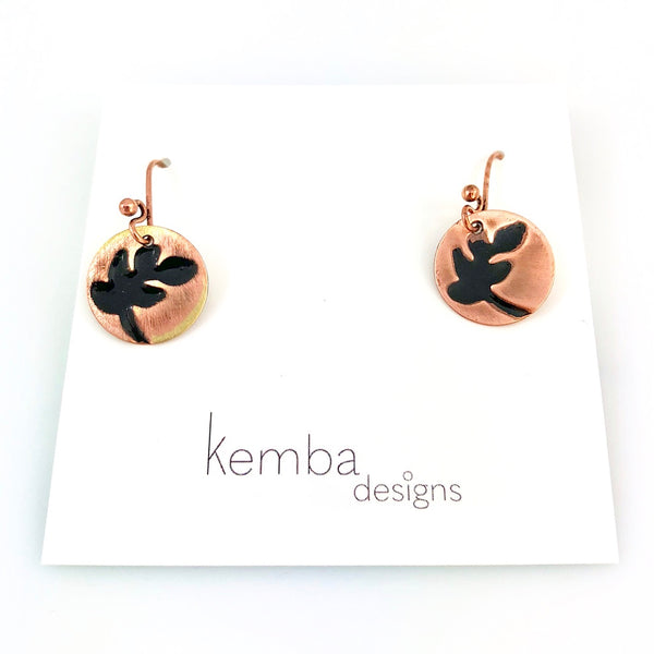 "Impressions" Fern Earrings (black)