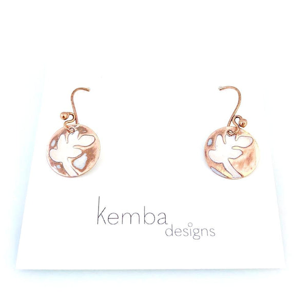 "Impressions" Fern Earrings (white)