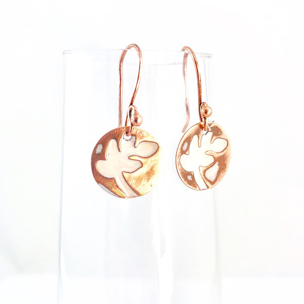 "Impressions" Fern Earrings (white)