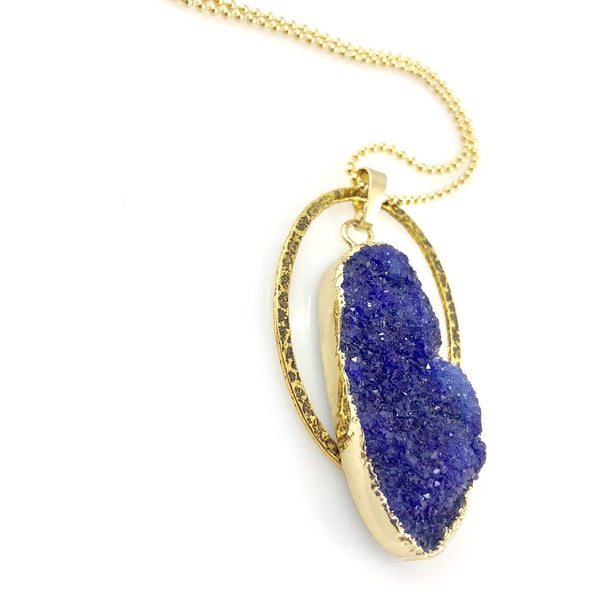 "Druzy XL" Necklace (Purple)