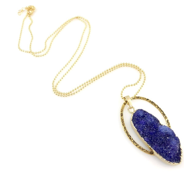 "Druzy XL" Necklace (Purple)