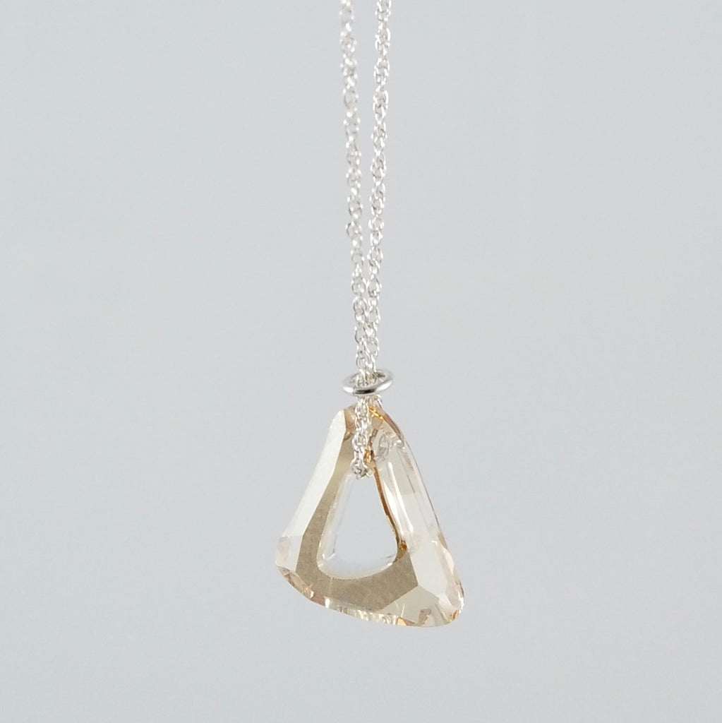 "Twinkle" Champagne Triangle Necklace