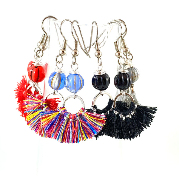 "Little Fan Tassel" Earrings (Various Colours)