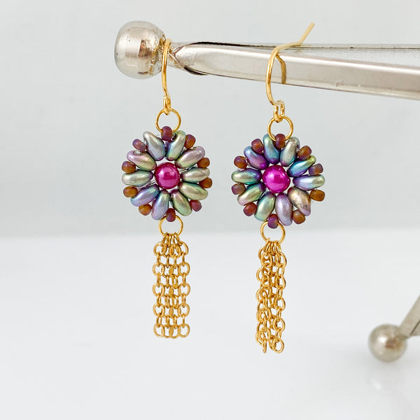 “Sun Shield” Earrings (pink/multi)