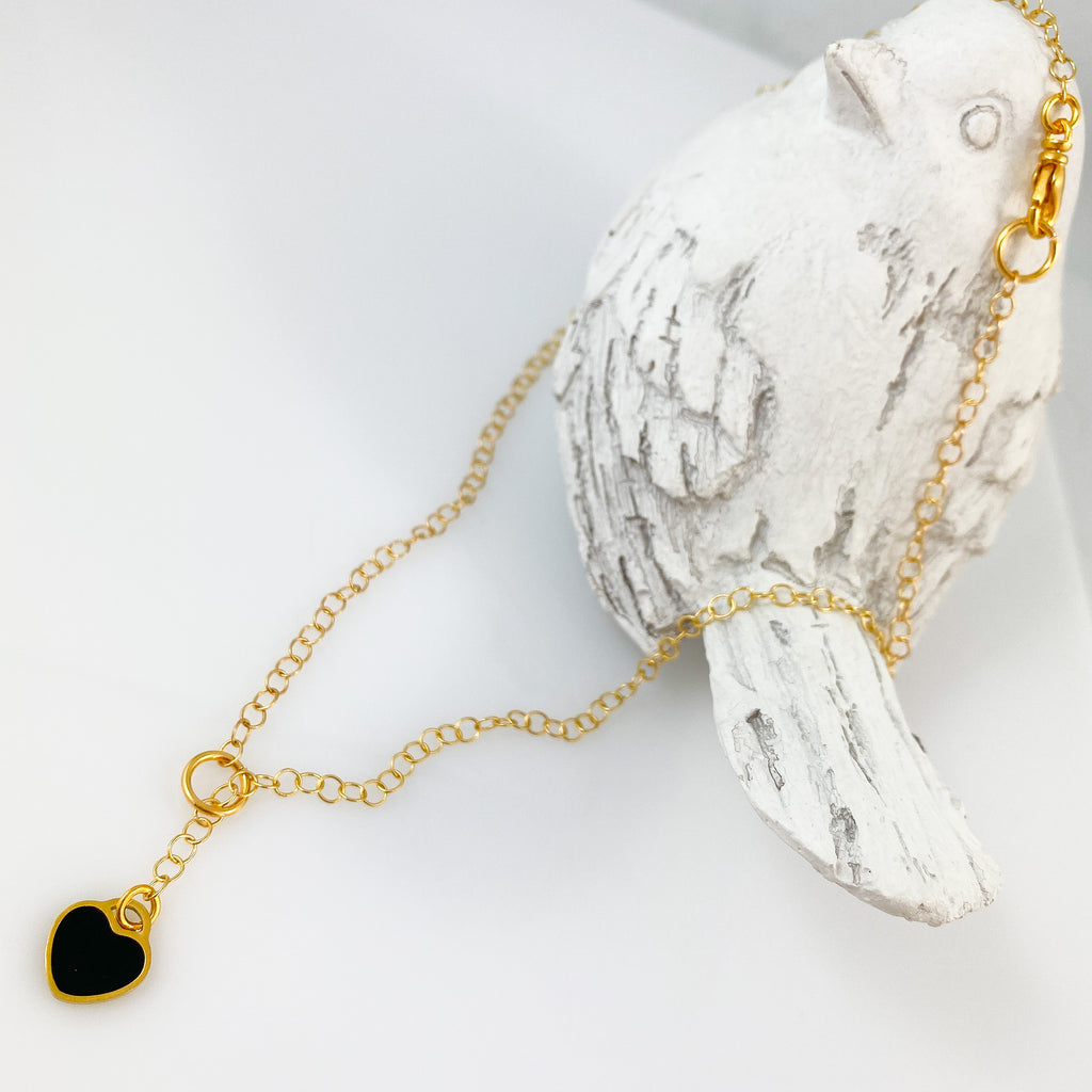 “Heart Lock” (Black) Necklace