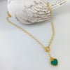 “Heart Lock” (Green) Necklace